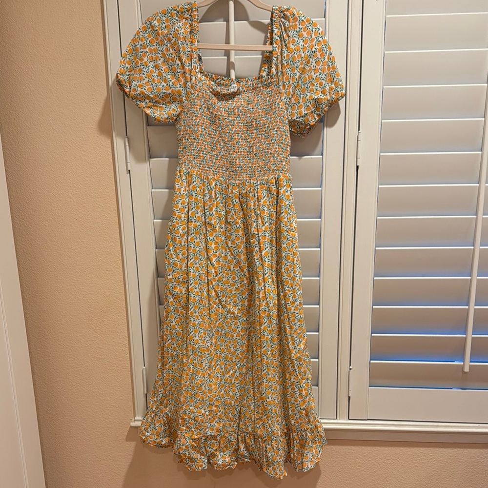 Jcrew Puff Sleeve Midi Sundress , size xs